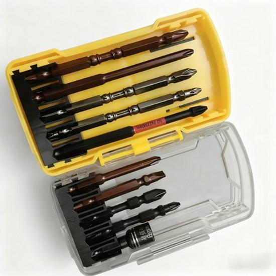 Set de zece piese cu biți magnetici cu cap plat și Phillips pentru impact