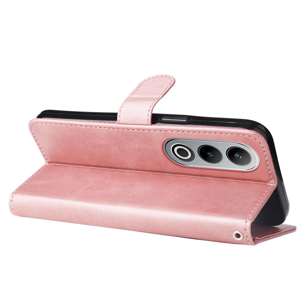 For OnePlus Nord CE4 5G/Oppo K12 Case Calf Texture PU Leather Zipper Pocket Wallet Phone Cover