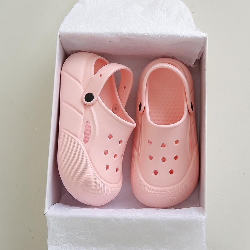 New summer cool slippers women's thick-soled bag head versatile hole shoes comfortable soft sole casual half drag