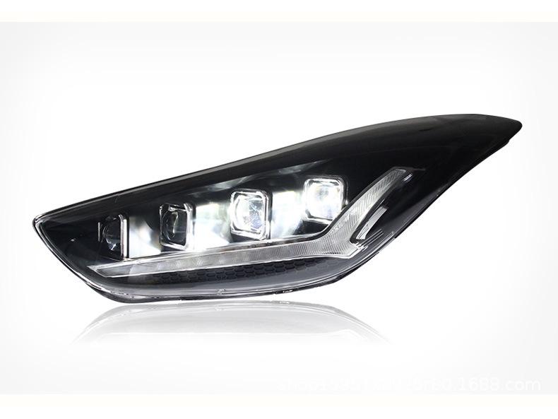Hyundai Elantra 2012-2017 LED Headlight Assembly with Daytime Running Light, Devil Eye, Sequential Turn Signal