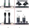 Wireless Dual Microphone Kit: KTV Singing, U Band Receiver, Infrared Frequency, Karaoke Home, Headset & Lavalier.