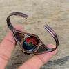 Faceted Ammolite Bangle Electroformed Copper Cuff Bracelet Adjustable Gemstone Bangle Antique Copper Jewelry Handmade Bracelet Gifts For Mom