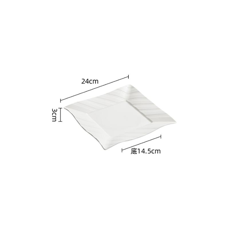 

Pure White Striped Ceramic Steak Plate Restaurant Dessert Plate Snack Plate Pasta Plates Molecular Cuisine Specialty Tableware