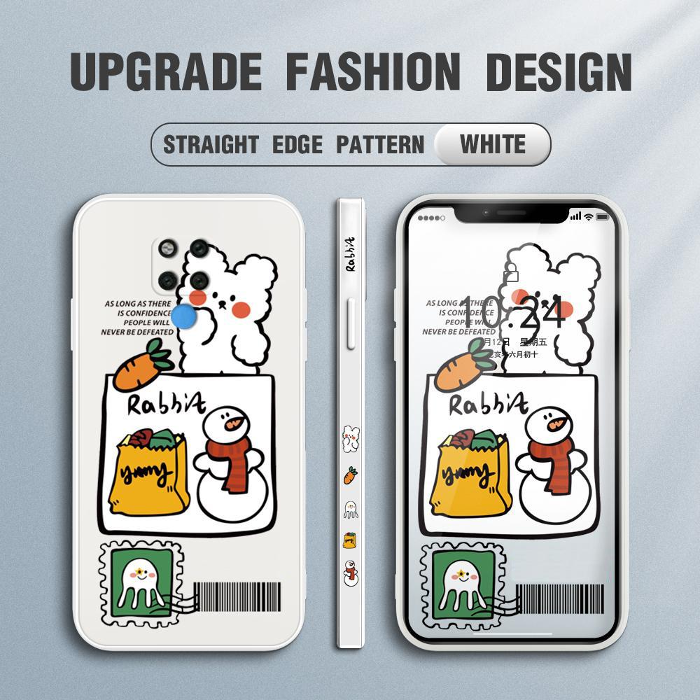 

Чехол для телефона с мультяшным красочным узором, квадратный, жидкий, силикон, TPU, полное покрытие, противоударный, защитный чехол для камеры Huawei Honor Vivo Vivo Y30 белый