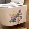 Simulation Bemalte Lotus Lotusblätter Badezimmer WC Aufkleber Heimverschönerungsaufkleber