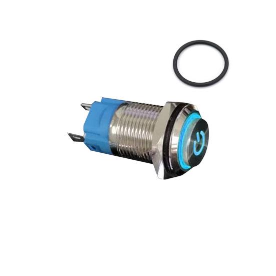 Waterproof 16mm Metal Self-Locking Switch Button with Bright LED Light Lamp