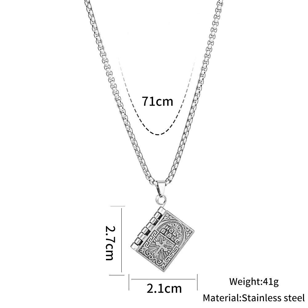 Trendy Titanium Steel Men's Dog Tag Necklace - Hip-Hop Style Pendant Chain