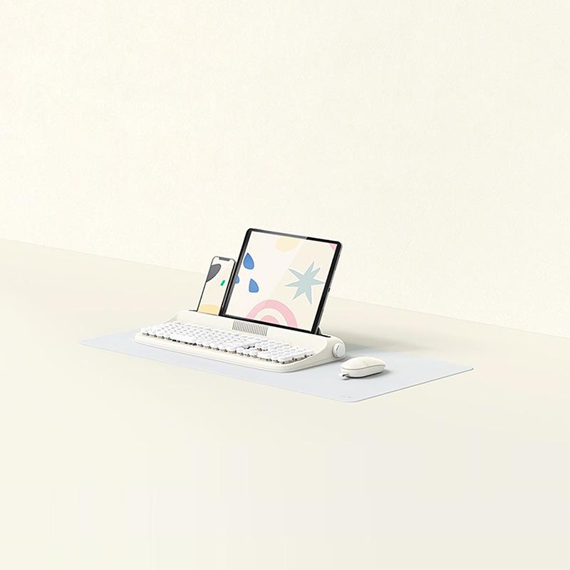 Actto Retro Bluetooth Typewriter-Style Keyboard & Mouse Combo for Business Office (104-Key)