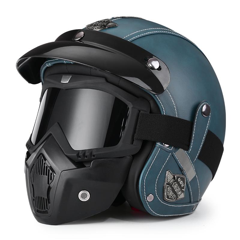Retro Crown Prince Pedal Motorcycle Helmet Men's and Women's Four Seasons Cycling Motorcycle Electric Car Three-quarters Helmet