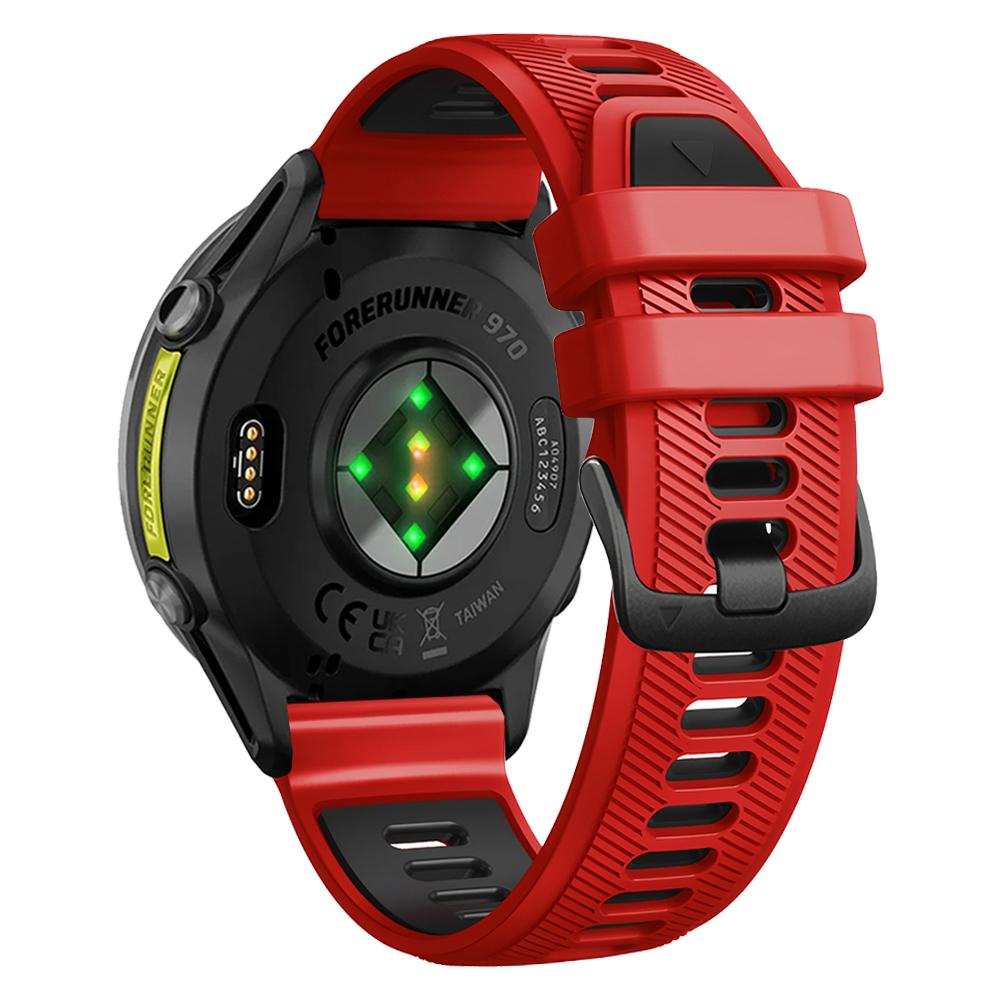 22mm silikonový řemínek pro Garmin Forerunner 970 965 955 Solar 945 935 745 Dvoubarevný sportovní řemínek náramek doplňky