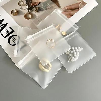 5 Stück Transparente EVA Mattierte Ziplock-Beutel Schmuckverpackungsbeutel DIY Handgefertigt Ohrring Halskette Armband Aufbewahrungsorganizer