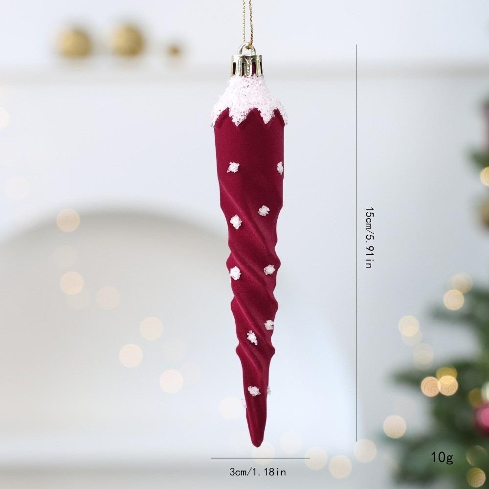 Red Flocking Ball Flocking Christmas Bell Pendant New Christmas Tree Decoration Xmas