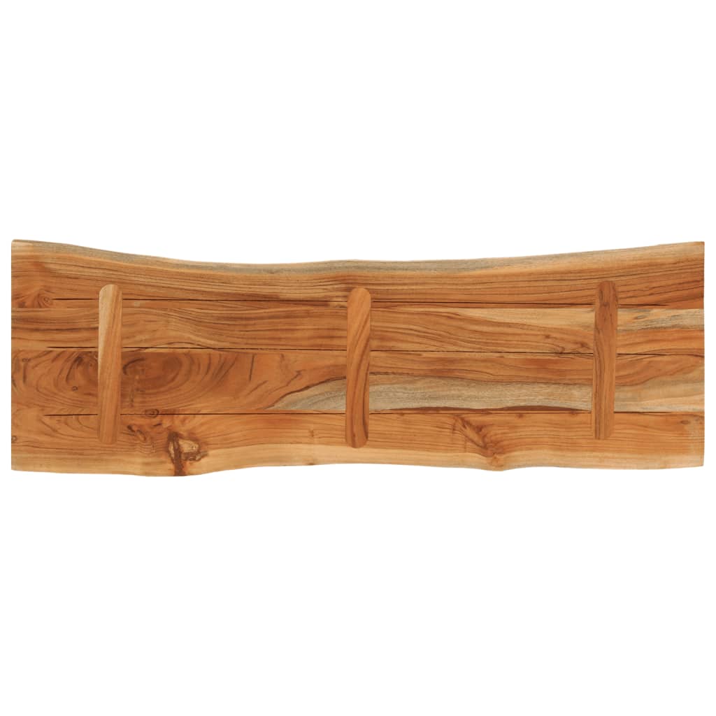 Table Top 140x40x3.8cm Rectangular Solid Acacia Wood Live Edge