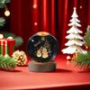 3D Crystal Ball Night Light with Santa Claus Scene USB Powered Glass Lamp Wooden Base Christmas Gift Home Decor for Kids Bedroom