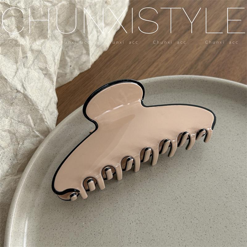 Medium & Large Acetate Acrylic Hair Claw Clip - Japanese & Korean Fashion, Versatile Solid Color Hair Accessories