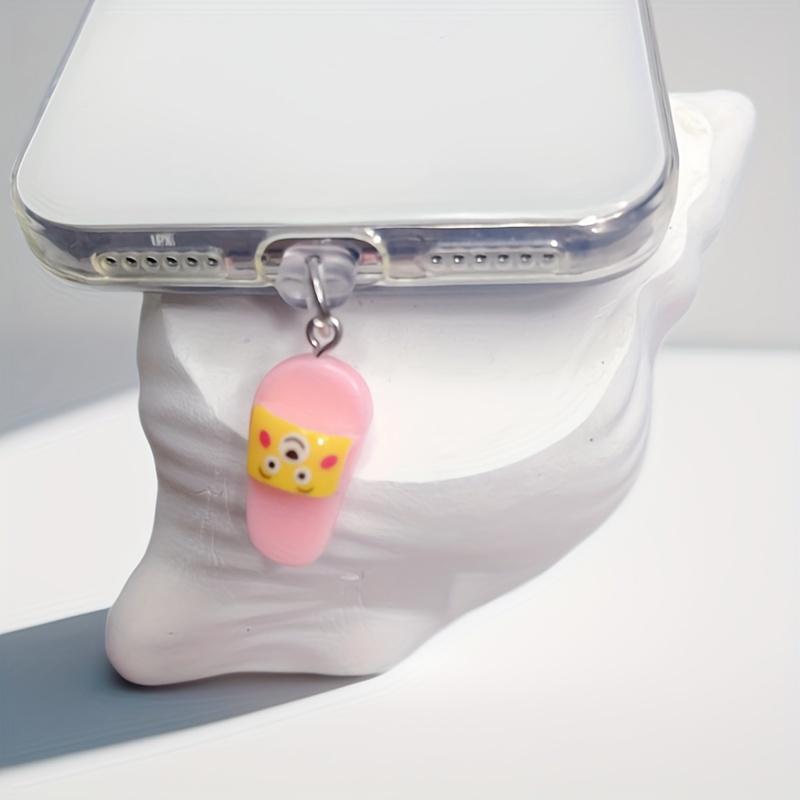 

1 шт. Милая заглушка для защиты от пыли для телефона в форме тапочка - Подвеска для порта зарядки Type-C, Прочный АБС-материал, Идеально подходит для аксессуаров для iPhone For type-c charging port розовый