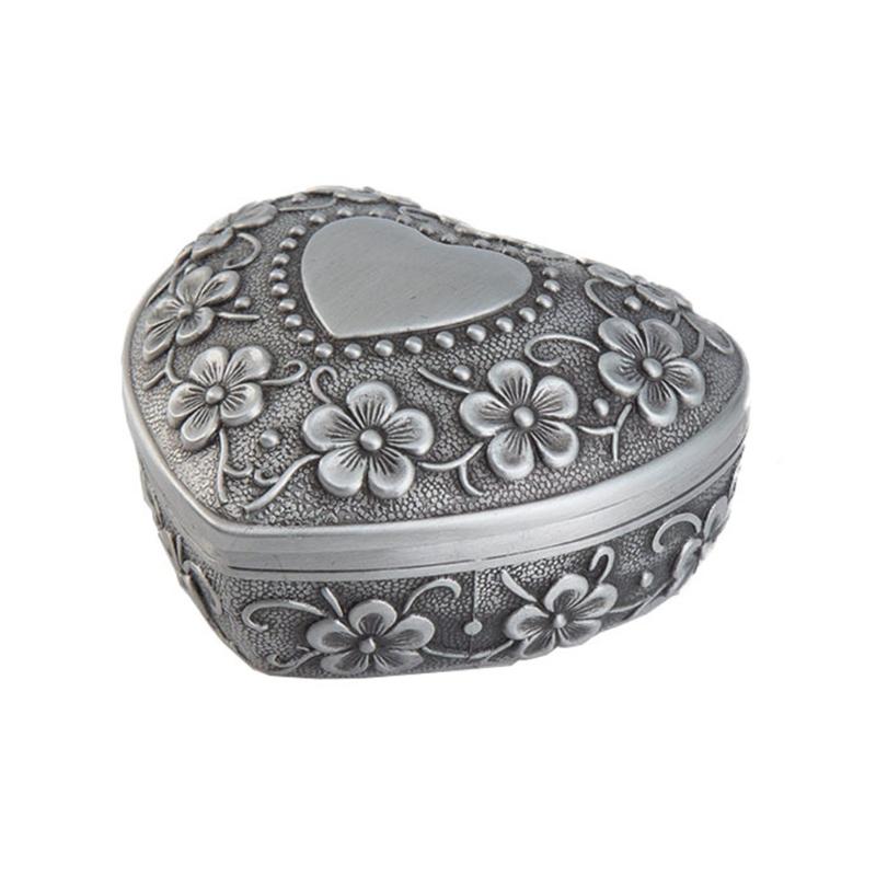 

Vintage Metal Heart Shape Jewelry Box With Soft Lining For Jewelry Protective And Easy Open Closure 1