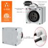 50 Amp Power Outlet Box, NEMA 6-50R 250 Volt EV Welder Receptacle Heavy Duty, Outdoor Weatherproof, with Waterproof Cable Glands 3 Pcs, for Welding