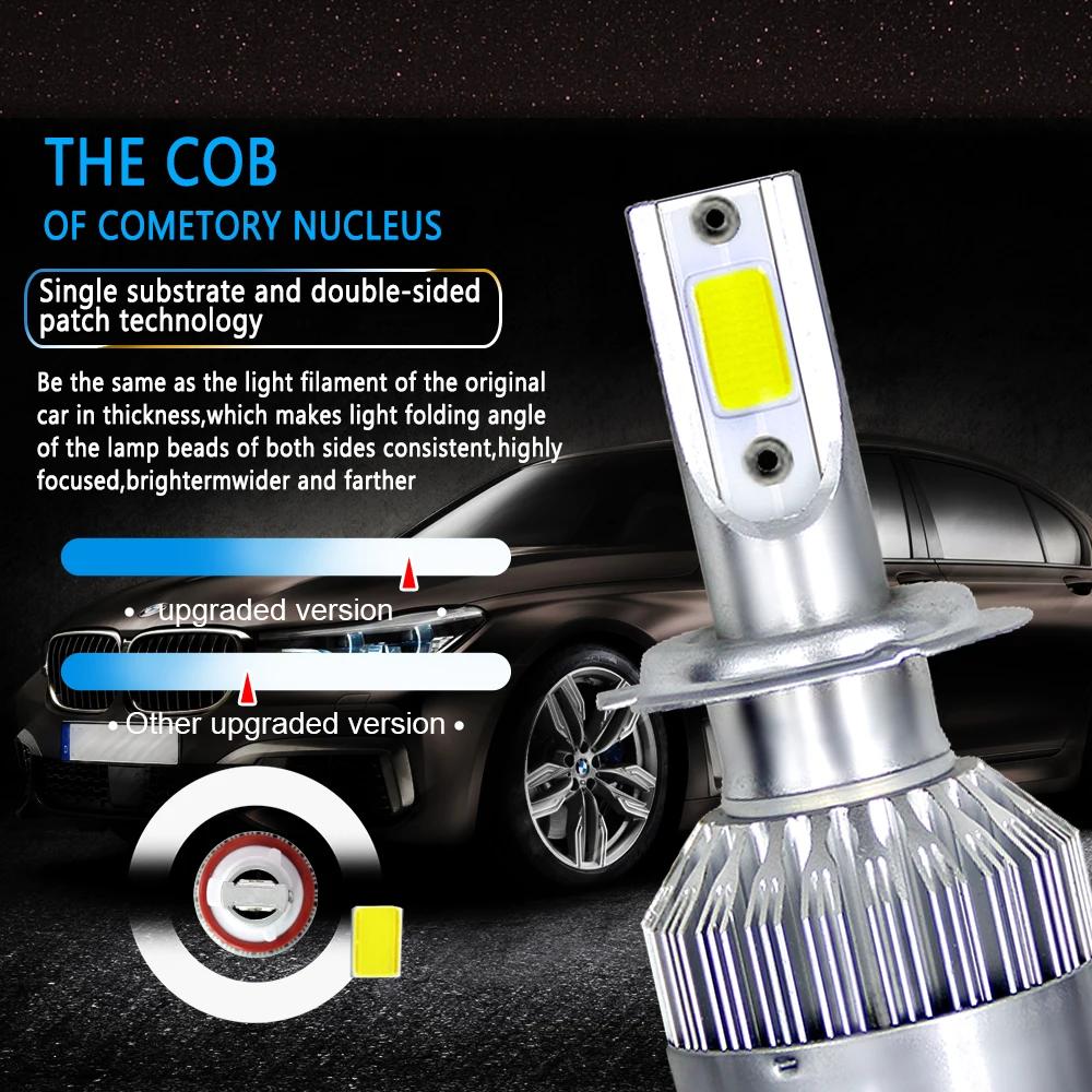 2pcs H7 C6  Car Headlight Bulbs 6000K COB LED Bulbs Car Lights 12V For Car Fog Light Universal Auto Headlamps