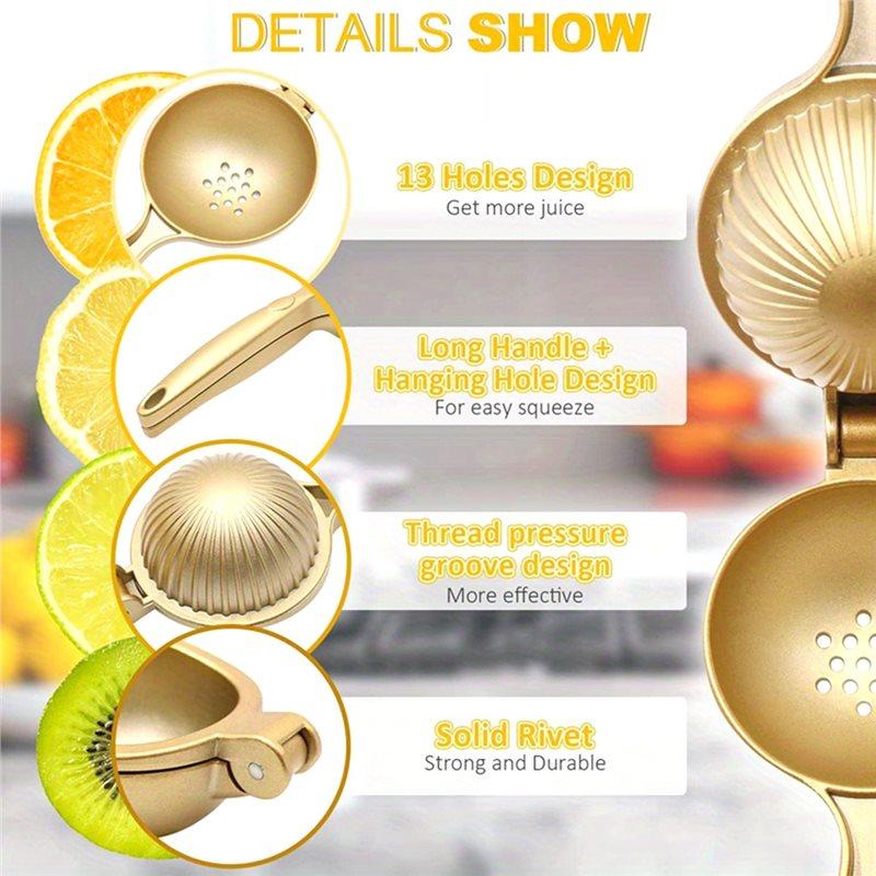 ABBP-1Pcs Premium Zinc Alloy Manual Juicer Heavy Duty Hand Press For Fresh Lemon Orange Portable Kitchen Tool With