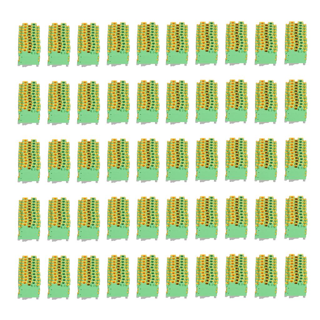 50Pcs DIN Rail Mount Terminal Grounding Terminals Block for Electrical Connections USLKG‑6