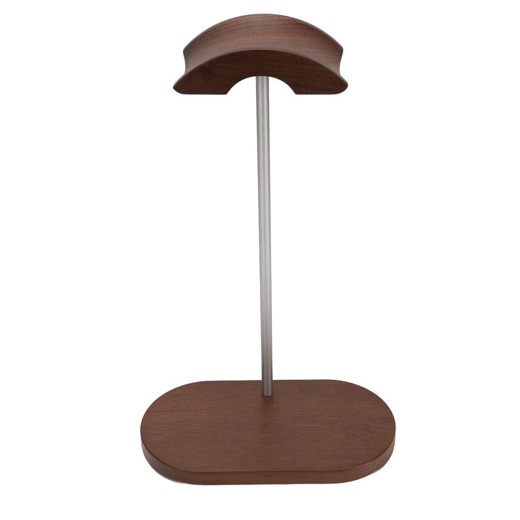 Walnut Headphone Stand Headset Holder with Aluminum Alloy Supporting Bar Wood Base for Gaming Headphones Display