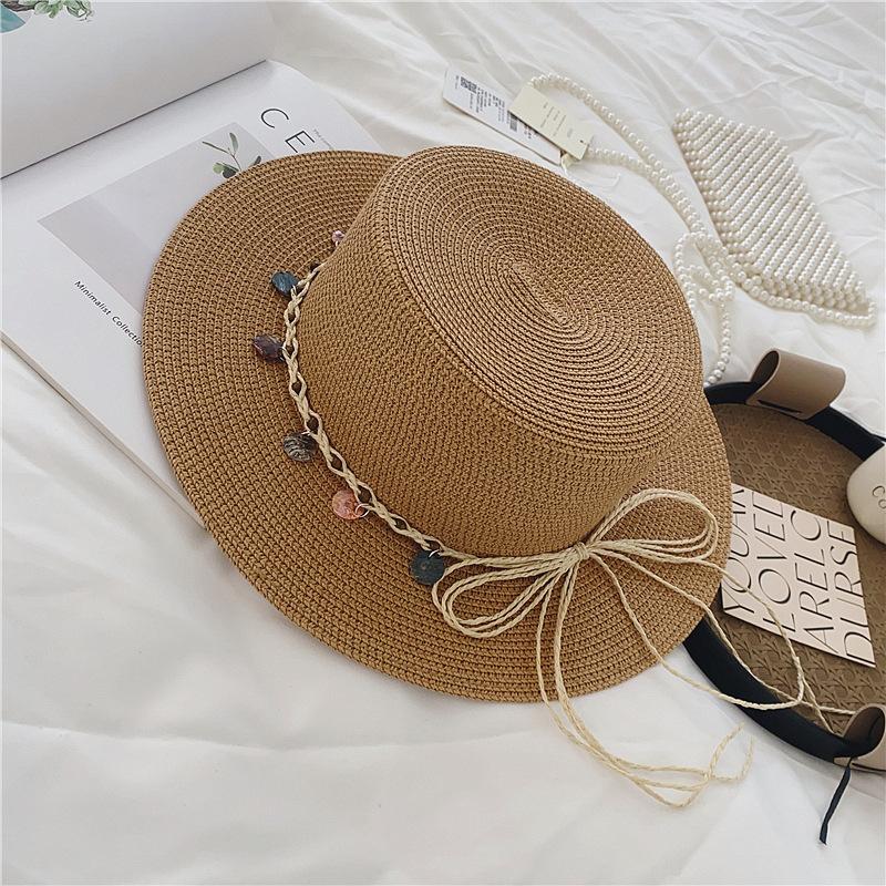 New original ethnic style straw hat women's spring and summer beach outing sun hat retro straw woven sun protection hat