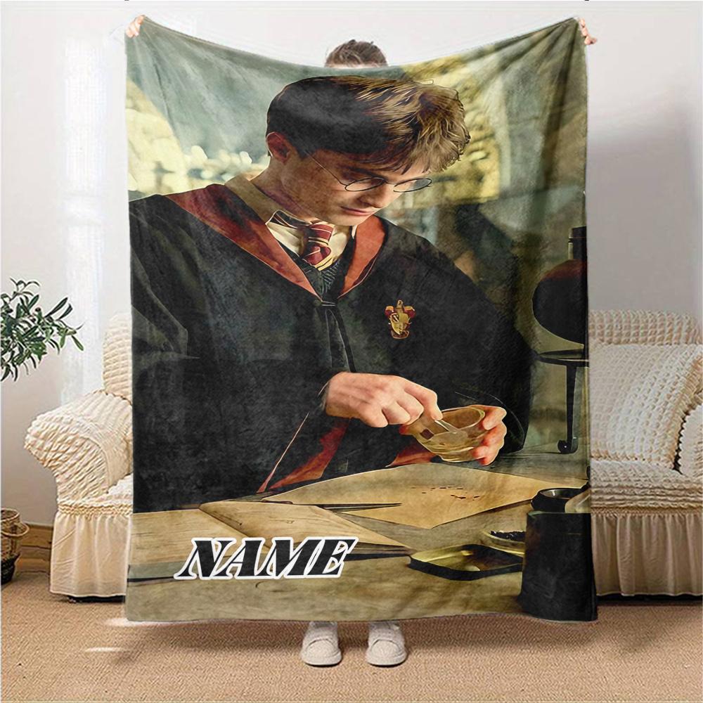 Custom Name "Harry Potter's Magical Moment" blanket for Couch & Bed, Plush Cozy Fuzzy Blanket Super Soft & Warm Blankets for Fall and Winter. 0908111