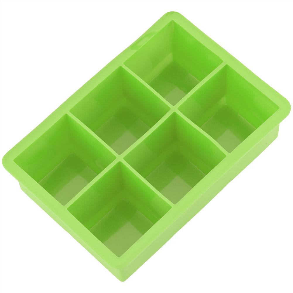 Silicone Ice Cube Maker 6 Cavities Chocolate Candy Tray Mold Kitchen Cooking Tools Green