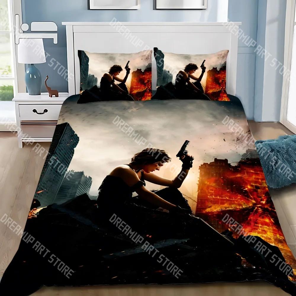 Fashion R-Resident Evil Game Umbrella Bedding Set Single Twin Full Queen King Size Bed Set Kids Bedroom Duvetcover Set