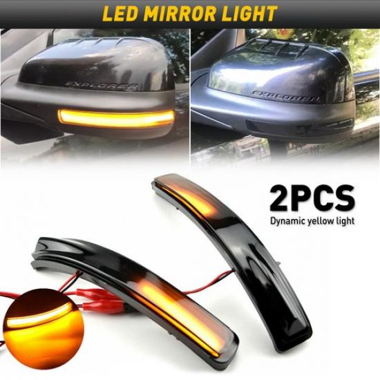Sequential LED Side Smoked Mirror Turn Signal Lights 2011- For Ford Explorer