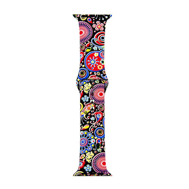 Měkký silikonový řemínek pro řemínek Apple Watch 5 4 40mm 44mm řemínek se sportovním potiskem pro řemínky řady iWatch 3 2 1 náramek 38mm 42mm