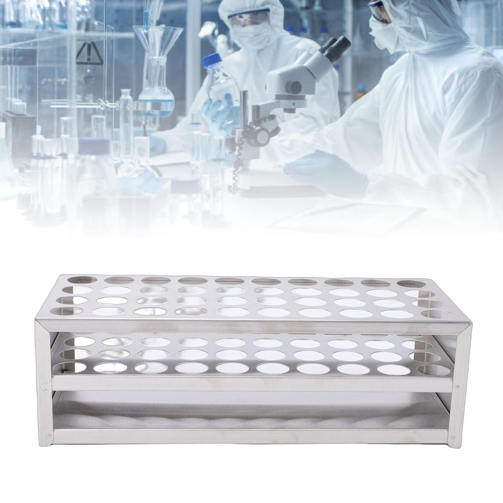 40 Holes Test Tube Rack Stainless Steel Centrifuge Tube   for 21mm Tubes Laboratory Experiments