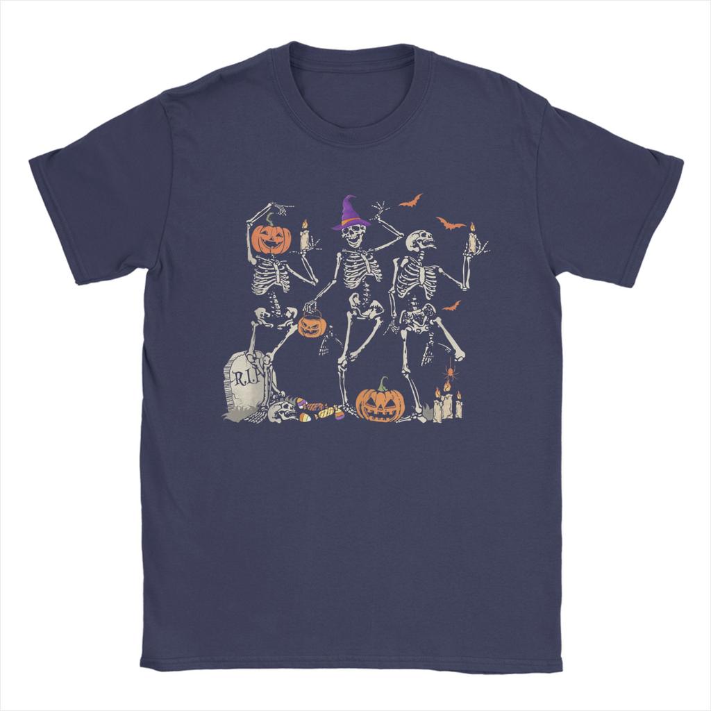 Tančící kostra Šťastný Halloween Lebka Pánské bavlněné tričko Novinka Tričko O-výstřih Krátký rukáv Letní topy