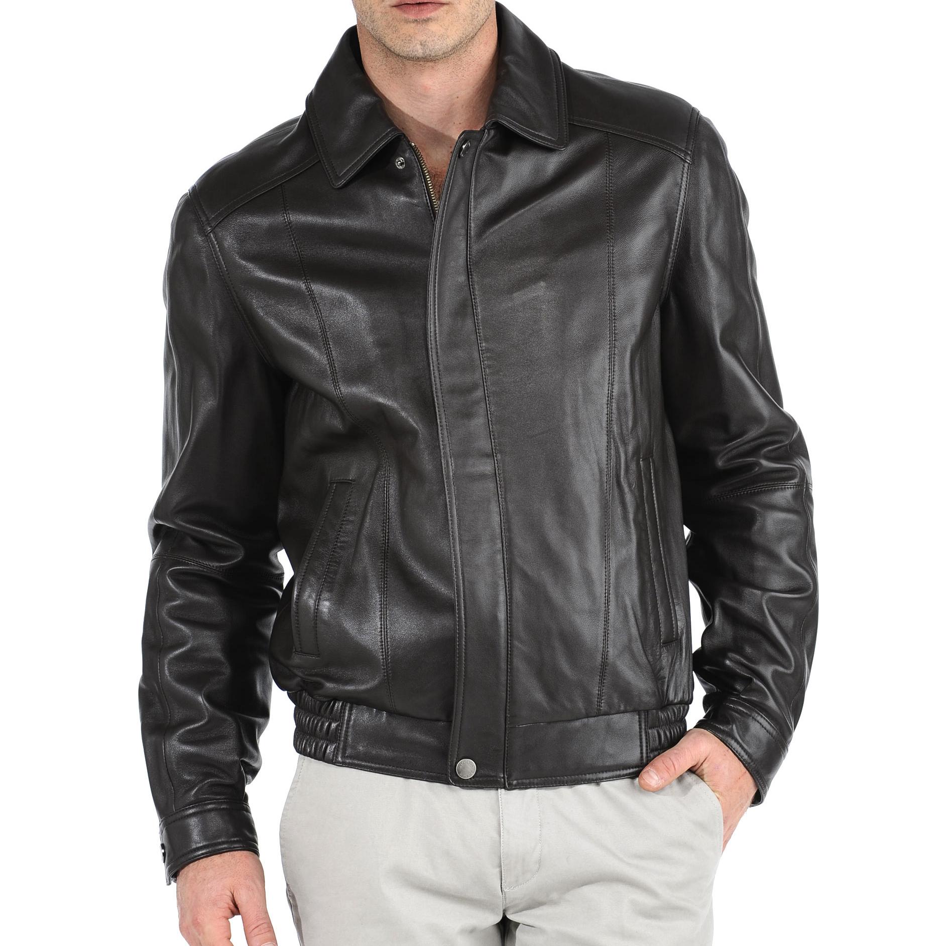 

SkinOutfit Men s Genuine Lambskin Black Leather Jacket Stylish Motorcycle Bomber Biker Outerwear MJ 151 XXXL чорний