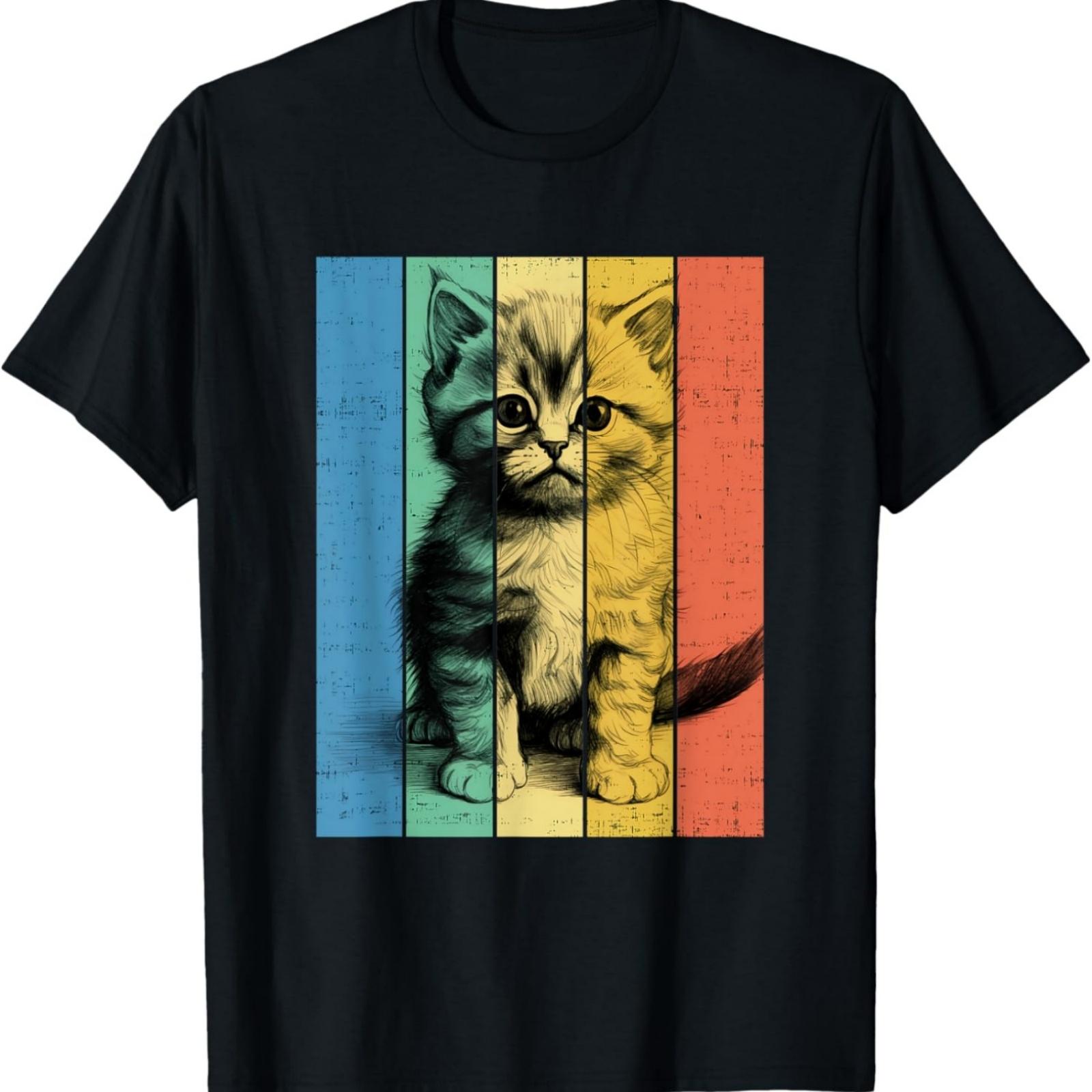 Munchkin Cat Portrait Vintage Style Mom Dad T-Shirt S