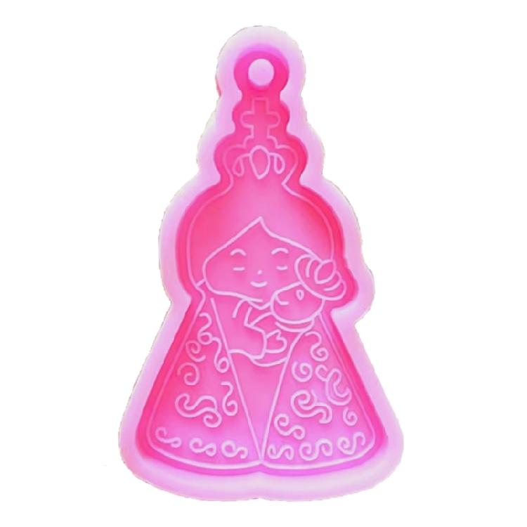 Keychain Pendant Silicone Mold DIY Nun Shaped Decorations Epoxy Resin Moulds
