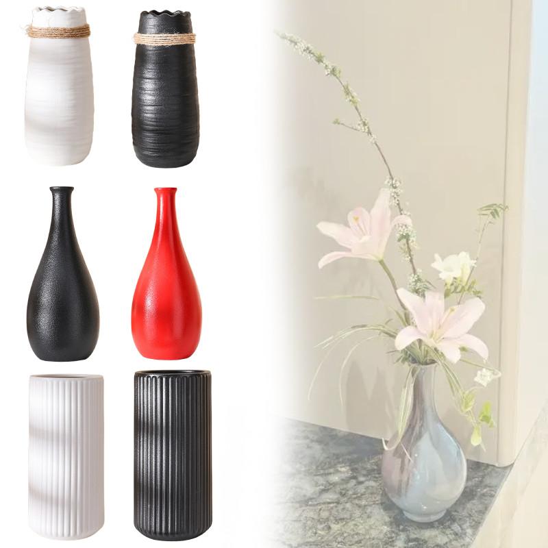 Ceramic Simple Modern Vase Elegant Glaze Finish Housewarming Gift Home Decor