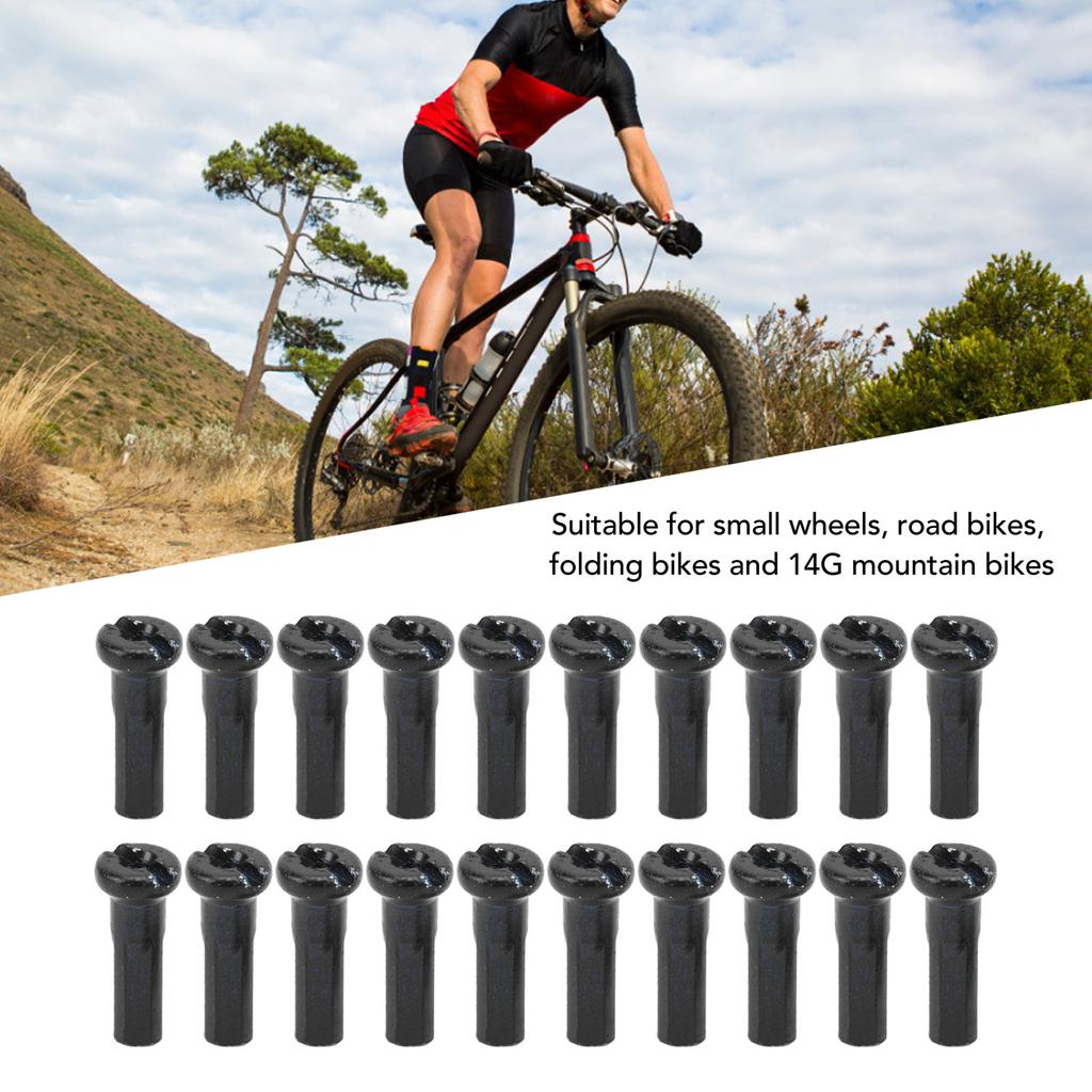 80pcs   Spoke Hats Iron 14mm Mountain Road Cycling Spoke Nipples for 14G Spoke Wire
