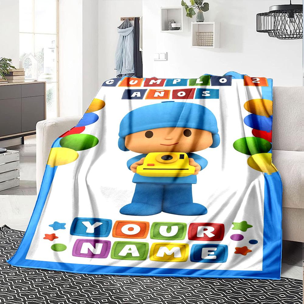 Pocoyo Personalized Name Blanket Throw Customizable Blanket Warmthful Decor Throw For Livingroom Bedding Sofa Office Chair for All Occasions