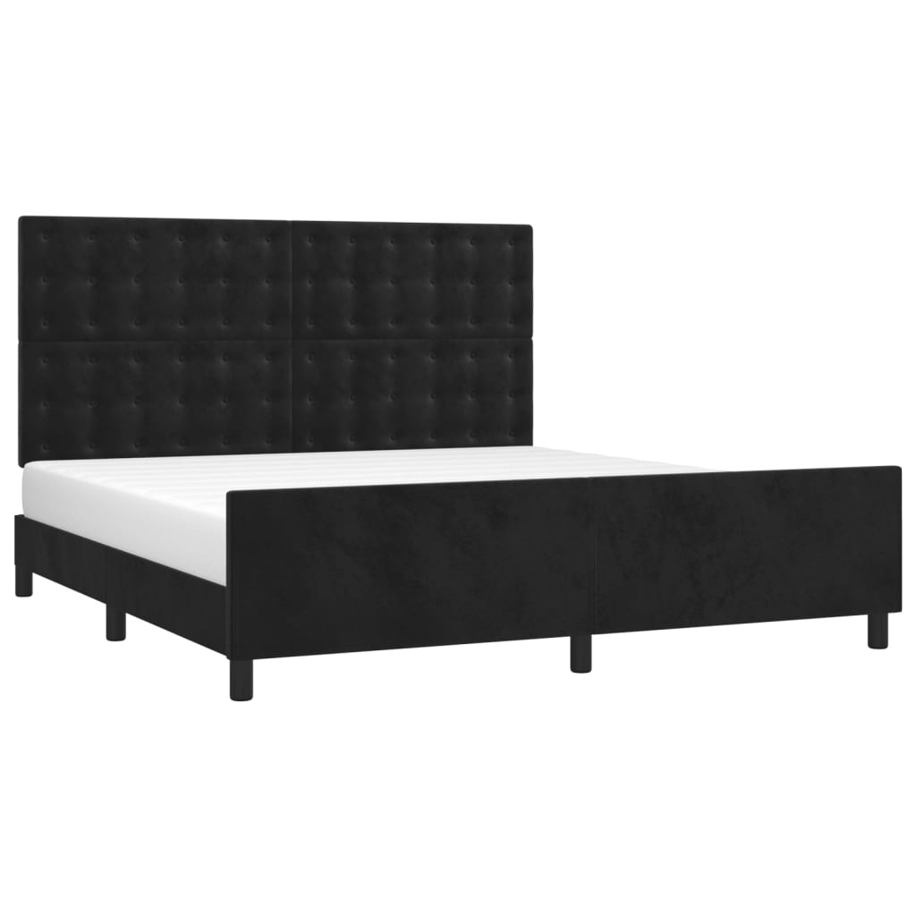 Bed Frame without Mattress Black 160 x 200 cm Velvet