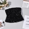  European and American leopard print sequin high-waisted tank top, chest-hugging zipper, sexy fashion top for women