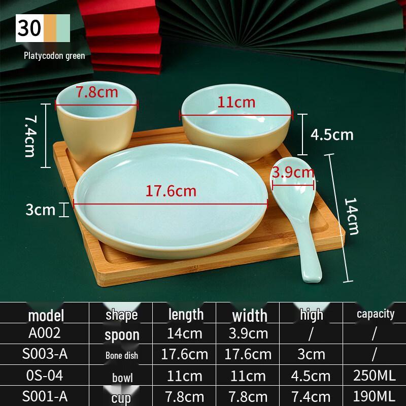 Ru Han Melamine 4-Piece Commercial Tableware Set