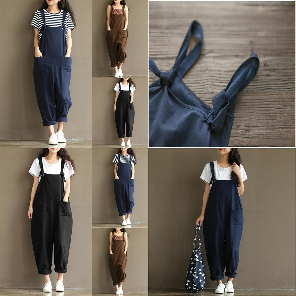 Stylish Womens Loose Jumpsuit With Comfortable Sleeveless Design And Wide Leg Fit