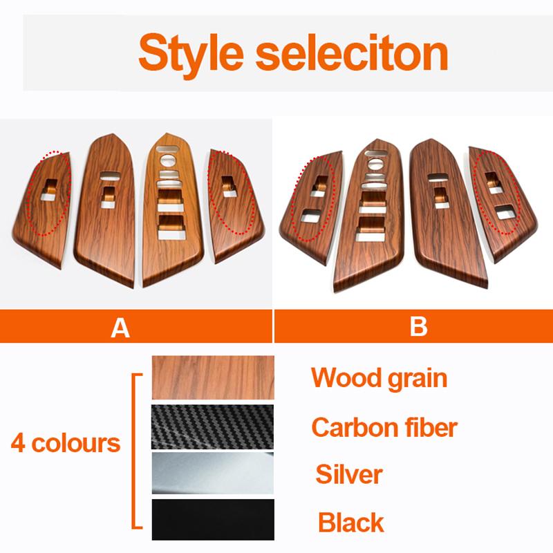 Car Door Armrest Window Lift Cover Protector Trim Decoration For Honda CRV CR-V 2017 2018 2022 Carbon Fiber Look