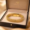 THICK Men' Gold Bracelet Full Armor Italian Royal Gift