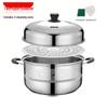 Pentola Vapore in Acciaio Inossidabile Multistrato per Piani Cottura a Induzione e a Gas - Ideale per Cuocere al Vapore Panini, Mantou e Pesce