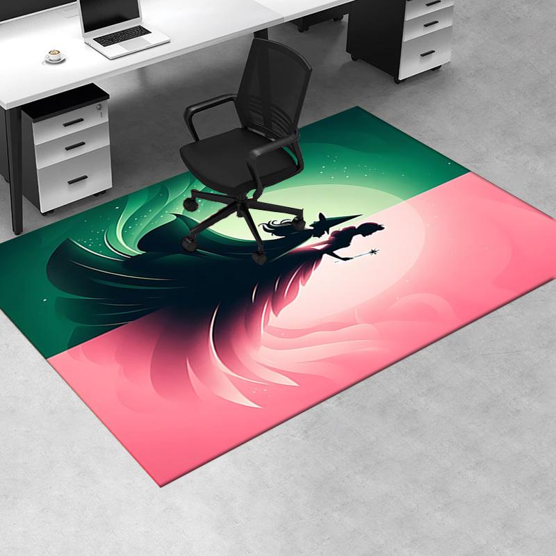 Wicked,Princess Pattern Polyester Office Carpet Chair Mats, Home Decor Dormitory Floor Protector Wit
