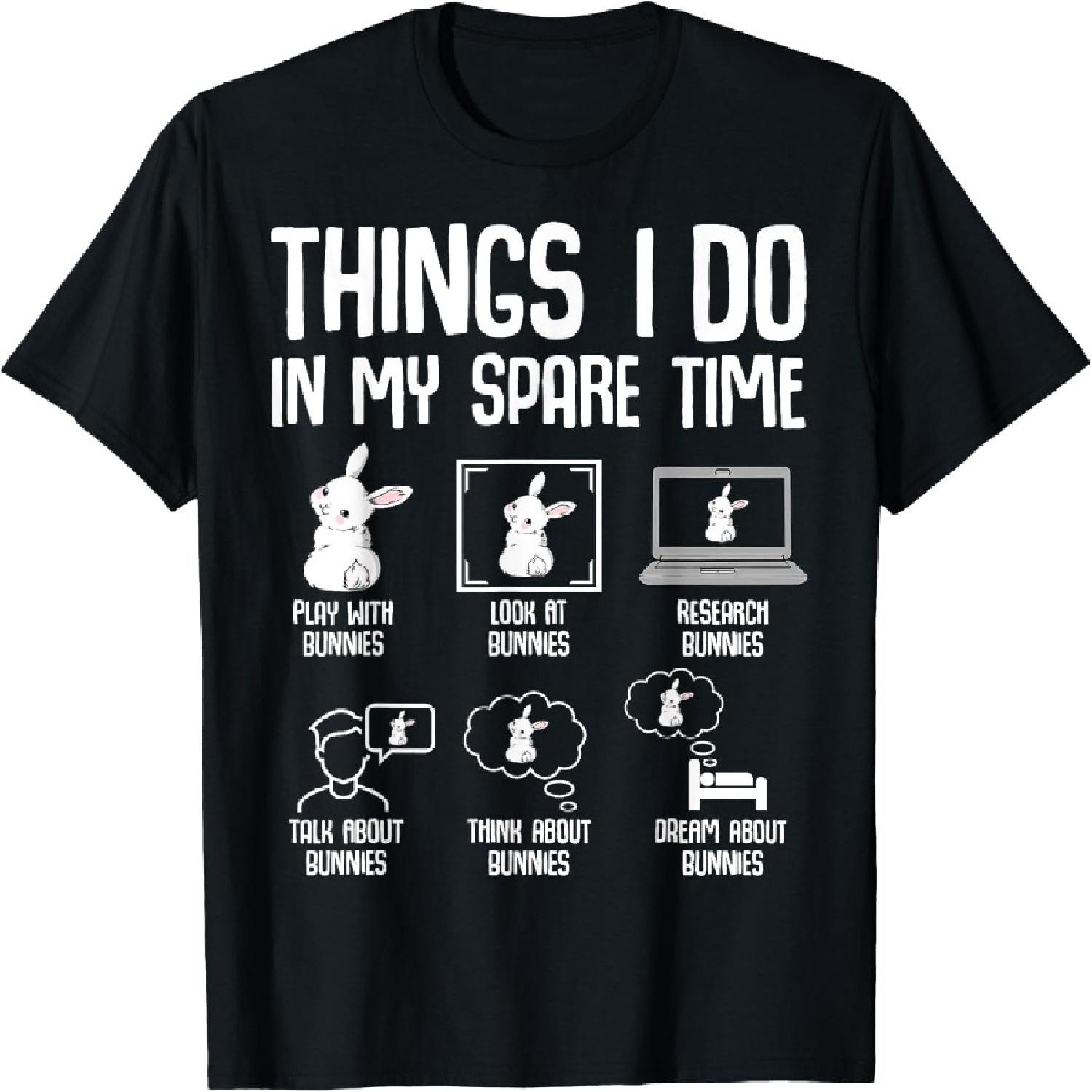 

Things I Do In My Spare Time Bunny Rabbit Girls Kids Womens T-Shirt XXXXXL різнокольоровий