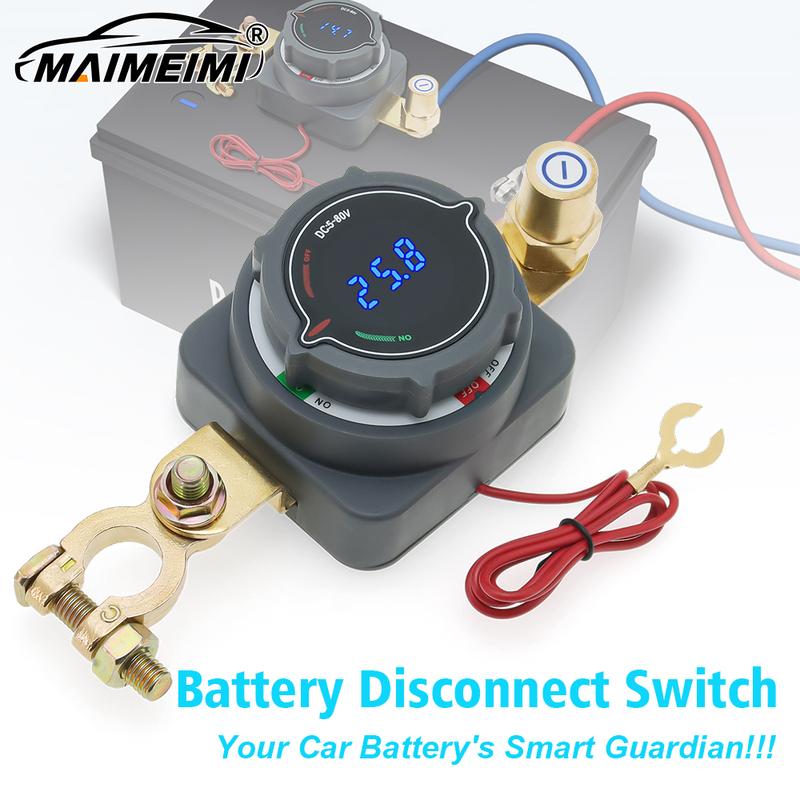 Upgrade 300A Battery Disconnect Switch with Voltmete Switch 12-48V Power Master Isolator Cut/Shut Off Switch DC5-80V for all car